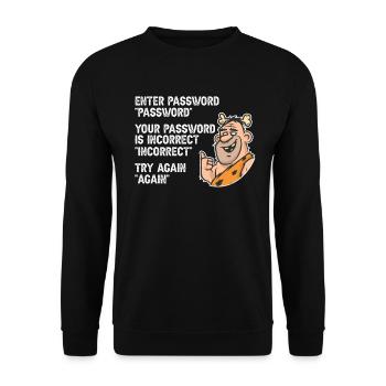 Drôle d’homme des cavernes - Sweat-shirt Unisexe - noir - Devant - Alina (178cm) & Michal (187cm)