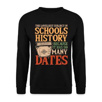 School History Because It Has So Many Dates - Unisex Pullover - Schwarz - Vorne - Alina (178cm) & Michal (187cm)