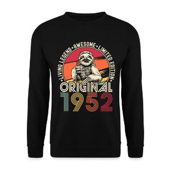 1952 Anniversaire vintage vintage paresseux cadeau - Sweat-shirt Unisexe - noir - Devant - Alina (178cm) & Michal (187cm)