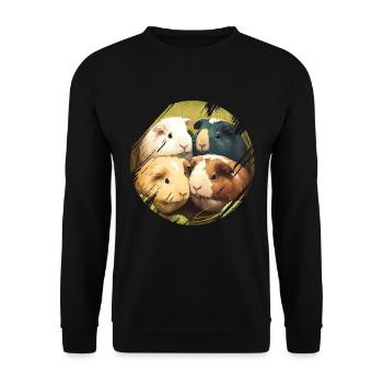 Meerschweinchen Meerschwein für einen - Unisex Pullover - Schwarz - Vorne - Alina (178cm) & Michal (187cm)
