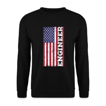Ingénieur patriote américain - Sweat-shirt Unisexe - noir - Devant - Alina (178cm) & Michal (187cm)
