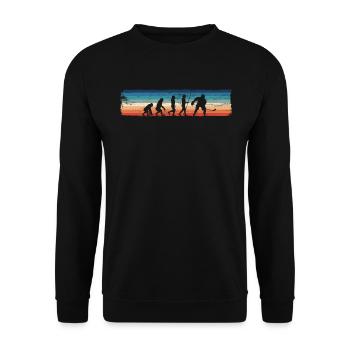 Evolution du hockey sur glace – Rétro - Sweat-shirt Unisexe - noir - Devant - Alina (178cm) & Michal (187cm)