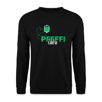PFEFFI Liebe - Lustiges Party - Unisex Pullover - Schwarz - Vorne - Alina (178cm) & Michal (187cm)