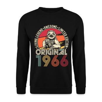 1966 Birthday vintage vintage sloth gift - Unisex Sweatshirt - black - Front - Alina (178cm) & Michal (187cm)