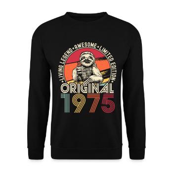 1975 Birthday vintage vintage sloth gift - Unisex Sweatshirt - black - Front - Alina (178cm) & Michal (187cm)
