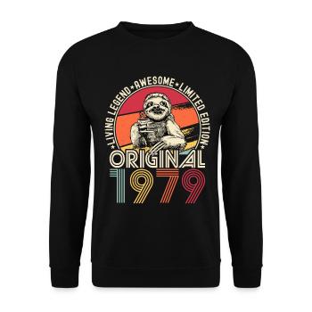 1979 Birthday vintage vintage sloth gift - Unisex Sweatshirt - black - Front - Alina (178cm) & Michal (187cm)