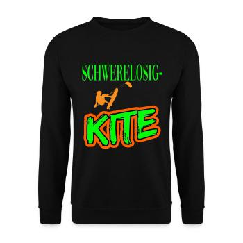 Schwerelosigkeit Kitesurfen Kiten für Kiter - Unisex Pullover - Schwarz - Vorne - Alina (178cm) & Michal (187cm)