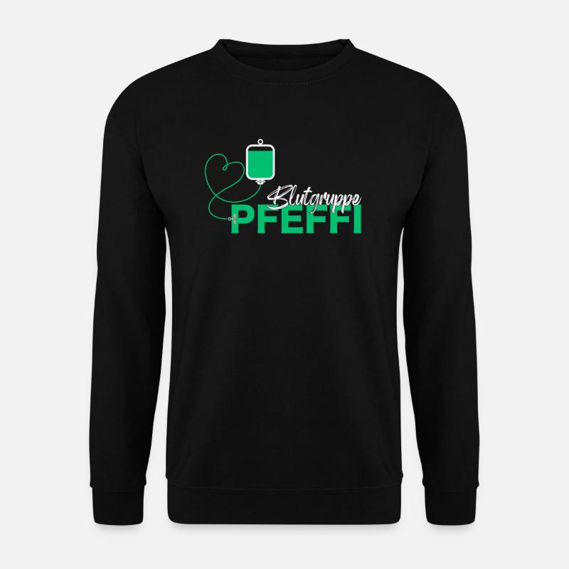 Blutgruppe Pfeffi - Lustiges Party - Unisex Pullover - Schwarz