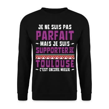 Football Supporter de Toulouse Pas Parfait - Sweat-shirt Unisexe - noir - Devant - Alina (178cm) & Michal (187cm)