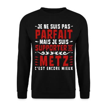 Pas Parfait mais Supporter de METZ - Sweat-shirt Unisexe - noir - Devant - Alina (178cm) & Michal (187cm)