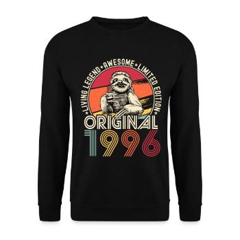 1996 Birthday vintage vintage sloth gift - Unisex Sweatshirt - black - Front - Alina (178cm) & Michal (187cm)