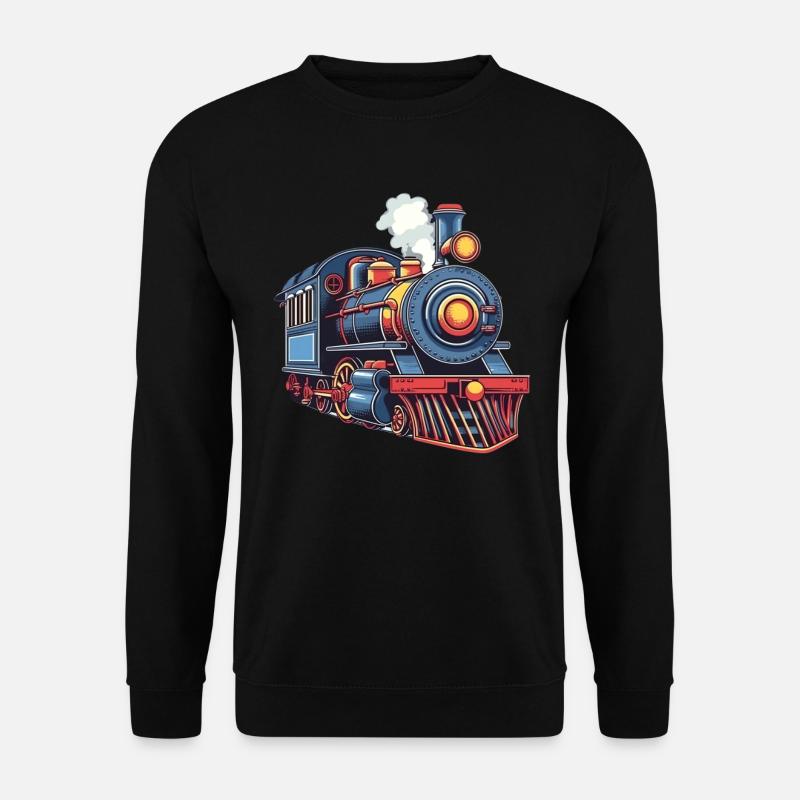 Niedliche Zug Eisenbahn Lokomotive - Unisex Pullover - Schwarz