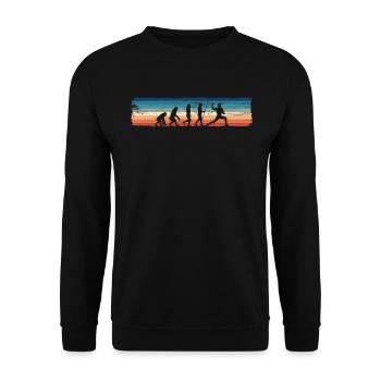 Evolution des Baseballs — - Unisex Pullover - Schwarz - Vorne - Alina (178cm) & Michal (187cm)