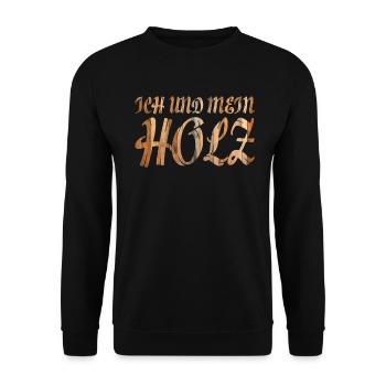 Moi et mon bois - Charpentier bûcheron - Sweat-shirt Unisexe - noir - Devant - Alina (178cm) & Michal (187cm)