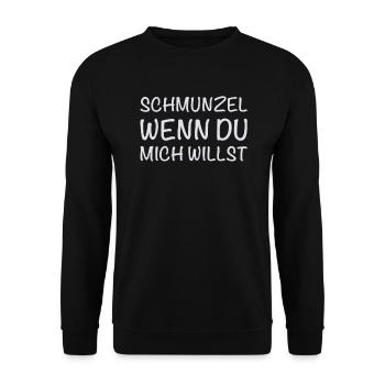Schmunzel Wenn Du Mich Willst - Lustiges - Unisex Pullover - Schwarz - Vorne - Alina (178cm) & Michal (187cm)