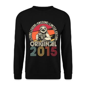 2015 Anniversaire vintage vintage paresseux cadeau - Sweat-shirt Unisexe - noir - Devant - Alina (178cm) & Michal (187cm)
