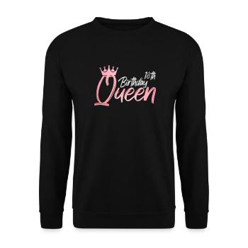 18. Geburtstag Mädchen Rosé Krone 18. - Unisex Pullover - Schwarz - Vorne - Alina (178cm) & Michal (187cm)