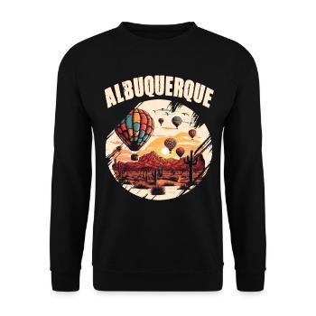 Albuquerque New Mexico Heißluftballon - Unisex Pullover - Schwarz - Vorne - Alina (178cm) & Michal (187cm)