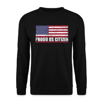 Fier citoyen américain Drapeau des États-Unis patriotique - Sweat-shirt Unisexe - noir - Devant - Alina (178cm) & Michal (187cm)