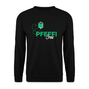 Pfeffi Crew - Lustiges Party Pfefferminz - Unisex Pullover - Schwarz - Vorne - Alina (178cm) & Michal (187cm)