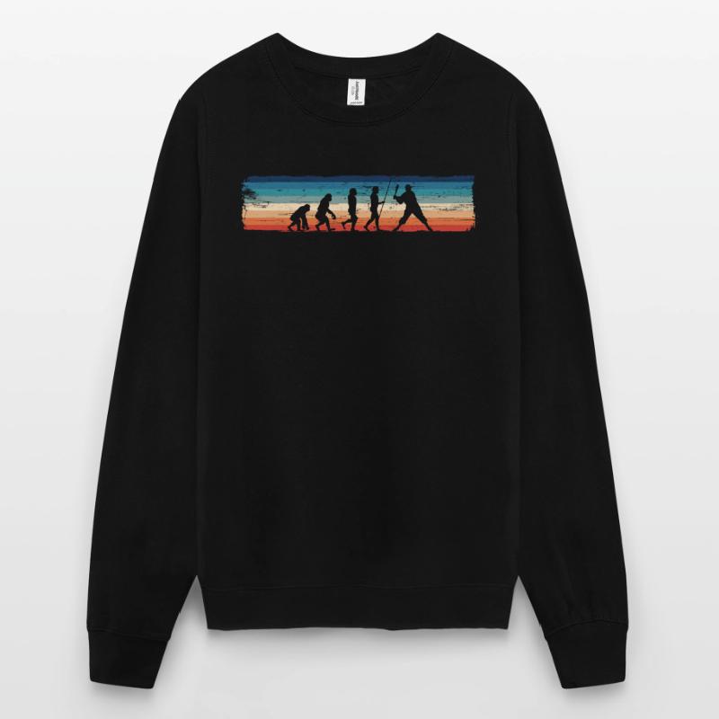 Retro Evolution des Baseballs, Unisex Pullover