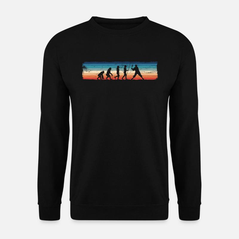 Retro Evolution of Baseball, - Unisex Sweatshirt - black
