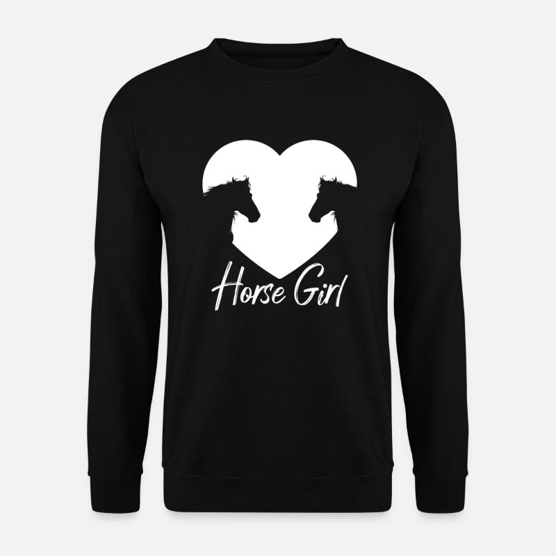 Niedliches Pferd, Pferd, Mädchen, 2 - Unisex Pullover - Schwarz