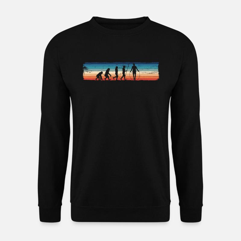Retro Springseil Evolution - Lustiges - Unisex Pullover - Schwarz