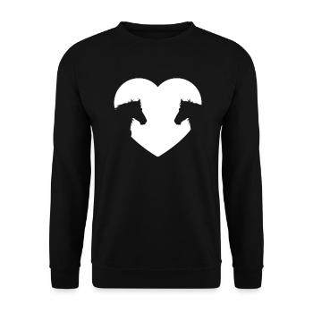 Amour équitation Chevaux Cœur de cheval - Sweat-shirt Unisexe - noir - Devant - Alina (178cm) & Michal (187cm)