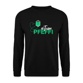 Team Pfeffi - Funny Party Peppermint - Unisex Sweatshirt - black - Front - Alina (178cm) & Michal (187cm)