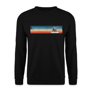 Funny Retro Ski Snowboard Ski Ski Schnee - Unisex Pullover - Schwarz - Vorne - Alina (178cm) & Michal (187cm)