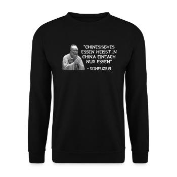 Chinesisches Essen Heißt In China - Unisex Pullover - Schwarz - Vorne - Alina (178cm) & Michal (187cm)