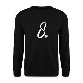 The number 8 - Unisex Sweatshirt - black - Front - Alina (178cm) & Michal (187cm)