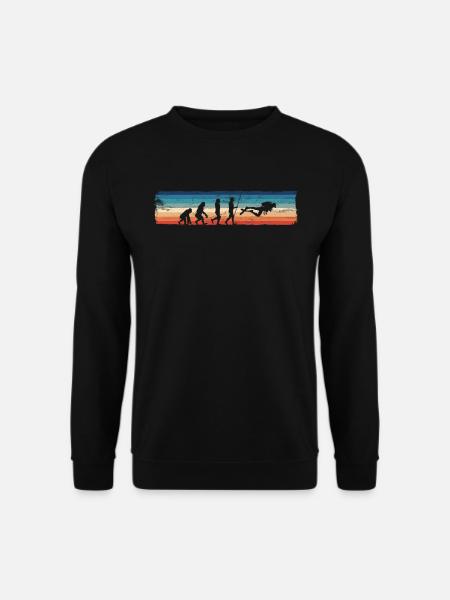 Evolution des Tauchers - Evolution des - Unisex Pullover - Schwarz