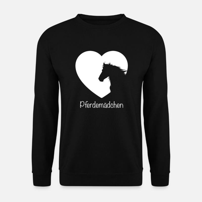 Pferdemädchen Mädchen Pferde Reiten - Unisex Pullover - Schwarz