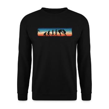 Drôle d’évolution du hockey sur glace - Rétro - Sweat-shirt Unisexe - noir - Devant - Alina (178cm) & Michal (187cm)