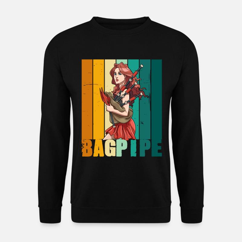 Schöne Dudelsackspielerin Dudelsack - Unisex Pullover - Schwarz