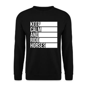 Drôle de garder son calme et de monter à cheval - Sweat-shirt Unisexe - noir - Devant - Alina (178cm) & Michal (187cm)