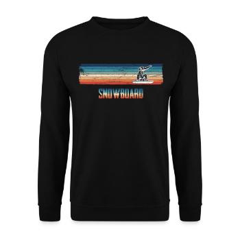 Amateurs de snowboard, rétro, vintage, - Sweat-shirt Unisexe - noir - Devant - Alina (178cm) & Michal (187cm)