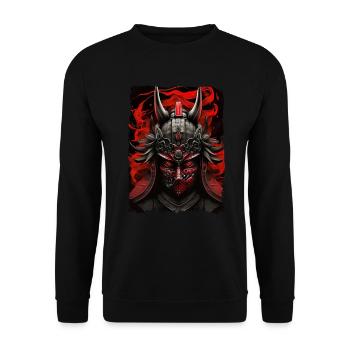Samurai Japan Kultur - Unisex Pullover - Schwarz - Vorne - Alina (178cm) & Michal (187cm)