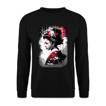 Japan Tradition Japanisch Kultur Frau - Unisex Pullover - Schwarz - Vorne - Alina (178cm) & Michal (187cm)