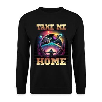 Astronaut Take Me Home für einen Kinder und - Unisex Pullover - Schwarz - Vorne - Alina (178cm) & Michal (187cm)