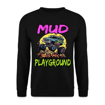 Mud Is My Playground für Offroad Fans - Unisex Pullover - Schwarz - Vorne - Alina (178cm) & Michal (187cm)