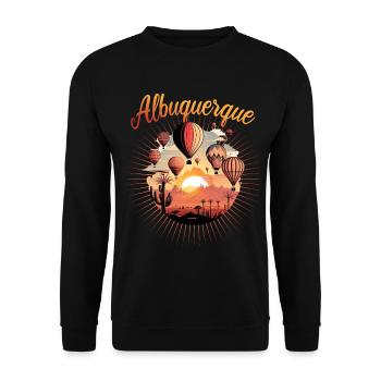 Albuquerque Ballon New Mexico Heißluftballon - Unisex Pullover - Schwarz - Vorne - Alina (178cm) & Michal (187cm)