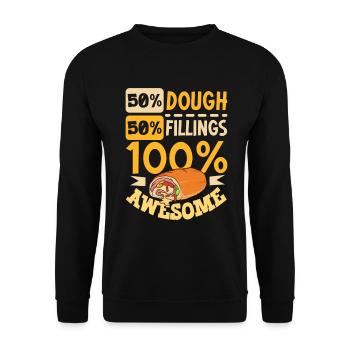 100 Prozent lecker - Stromboli - Unisex Pullover - Schwarz - Vorne - Alina (178cm) & Michal (187cm)