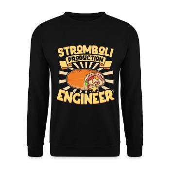 Stromboli Production Engineer - Stromboli - Unisex Pullover - Schwarz - Vorne - Alina (178cm) & Michal (187cm)