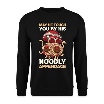 Flying Spaghetti Monster FSM - Unisex Sweatshirt - black - Front - Alina (178cm) & Michal (187cm)