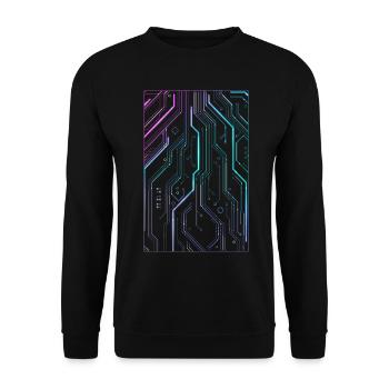 Cyber Vaporwave Esthétique Futuriste - Sweat-shirt Unisexe - noir - Devant - Alina (178cm) & Michal (187cm)