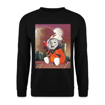 Atom Punk Esthétique Vaporwave Futuriste Ours - Sweat-shirt Unisexe - noir - Devant - Alina (178cm) & Michal (187cm)