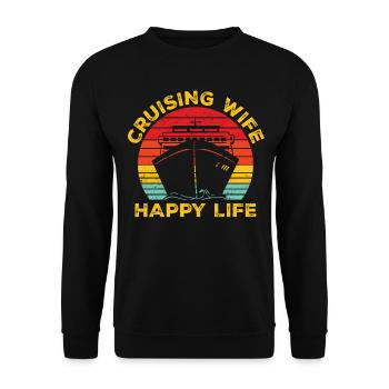 Drôle de femme de croisière Rétro - Sweat-shirt Unisexe - noir - Devant - Alina (178cm) & Michal (187cm)